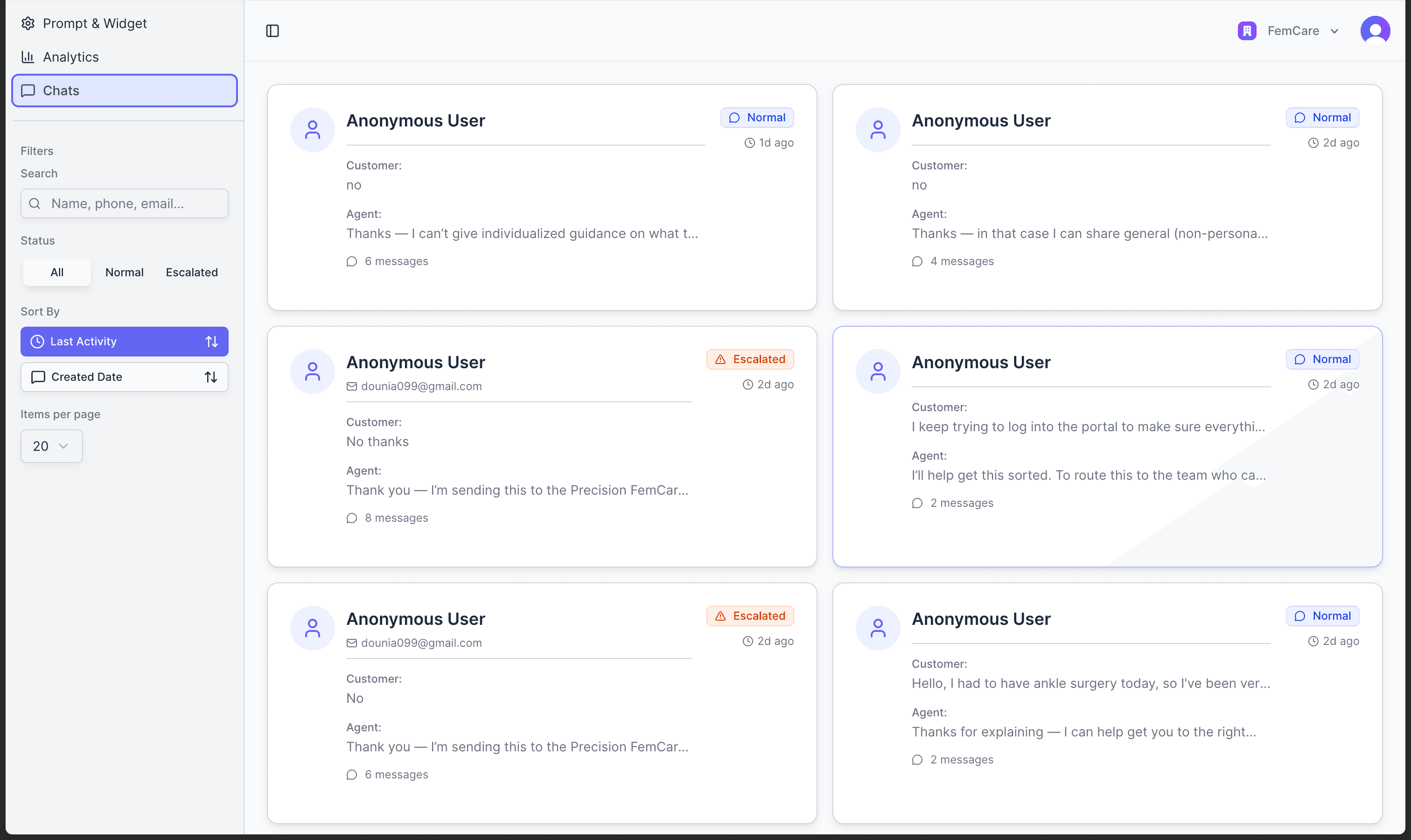 AI Customer Support for Women's Health Clinic - Screenshot 2