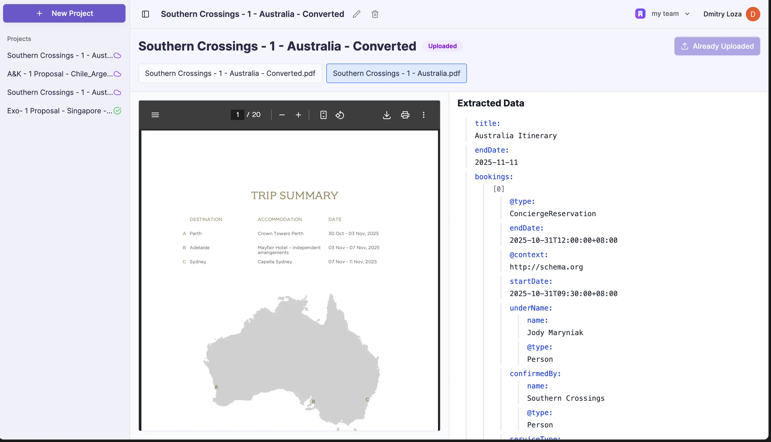 AI Travel Proposal Converter - Screenshot 2