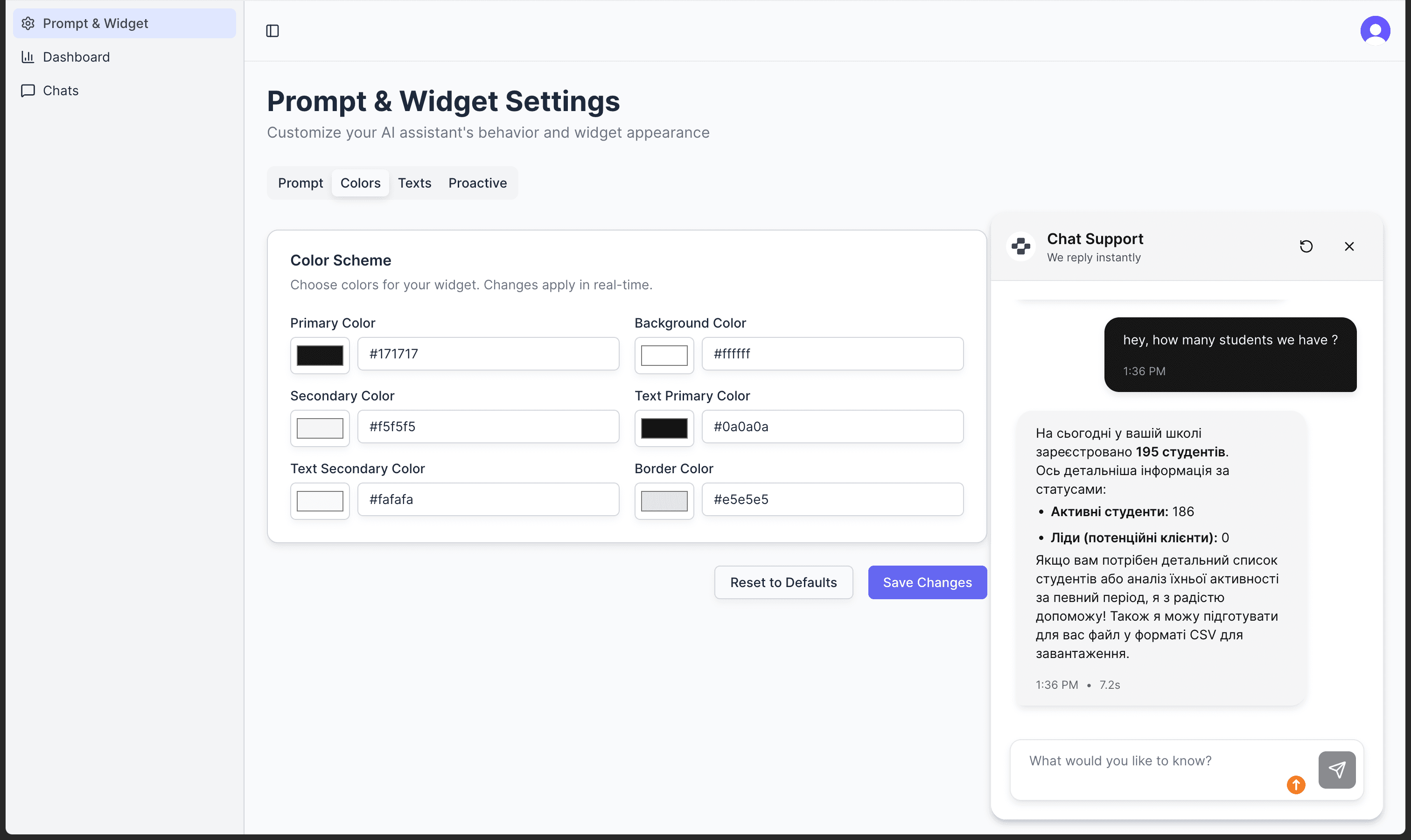 AI Business Assistant for Language Schools - Screenshot 1